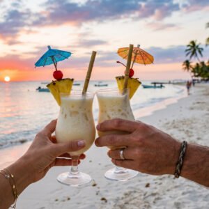 🌴 Atardecer con piña colada y buena música